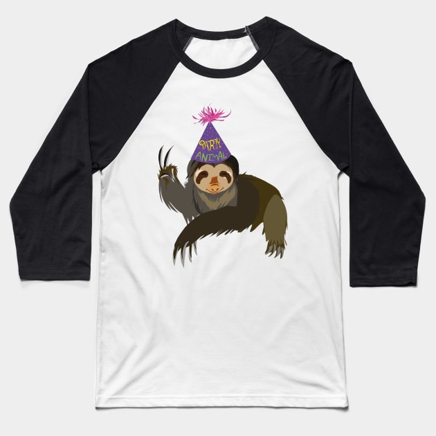 Party sloth Baseball T-Shirt by Shadowsantos